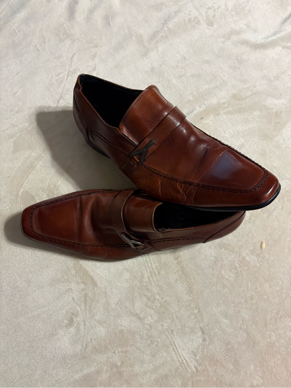 Aldo Men's Chestnut Brown Leather Slip-On Loafers